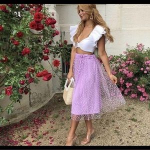 New Zara Tulle midi skirt lilac floral XS